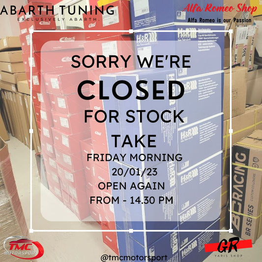 Closed for Stock Take - Friday 20/01/23