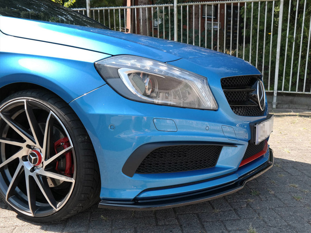 Maxton Design Front Splitter Mercedes A-Class W176 AMG-Line Pre-Facelift (2013-2015) - Carbon Look