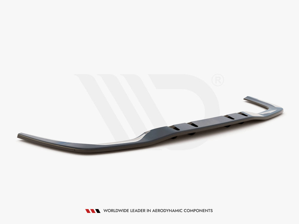 Maxton Design Rear Splitter (Vertical Bars) V.1 Mercedes A 35 AMG Sedan V177 - Carbon Look