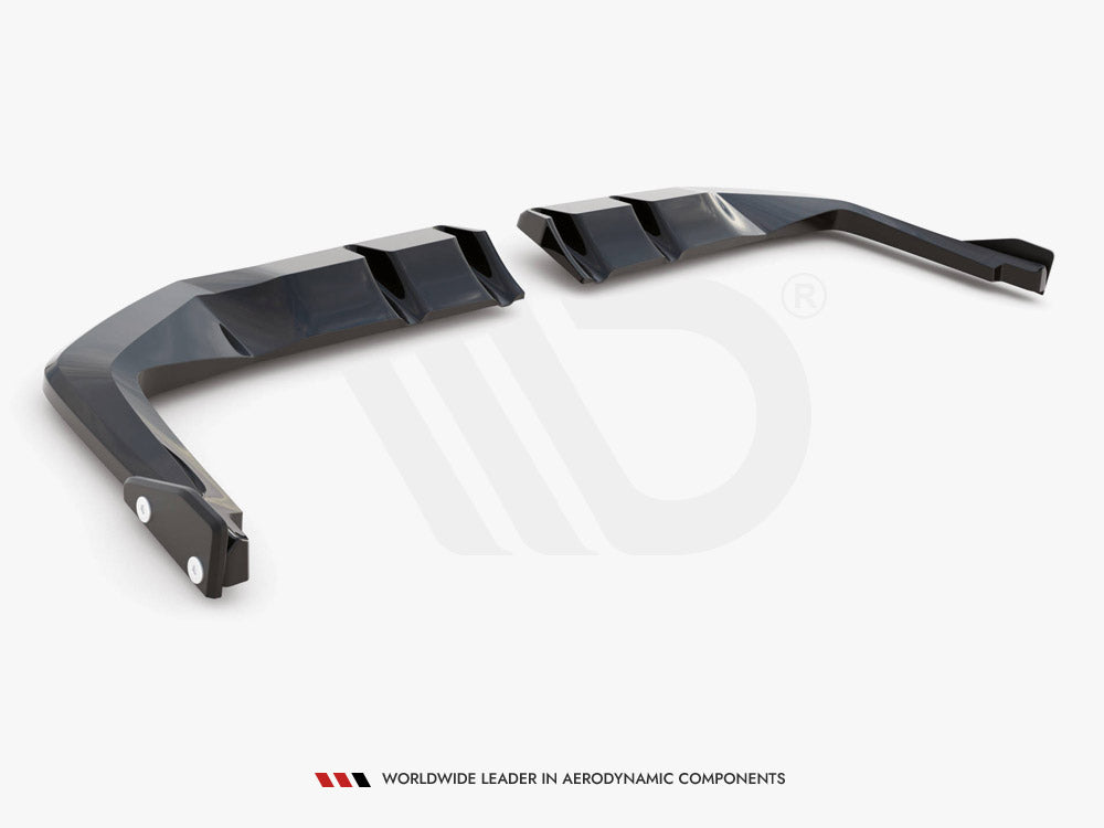Maxton Design Central Rear Splitter (Vertical Bars) V.1 + Flaps Honda Civic Type-R Mk 11