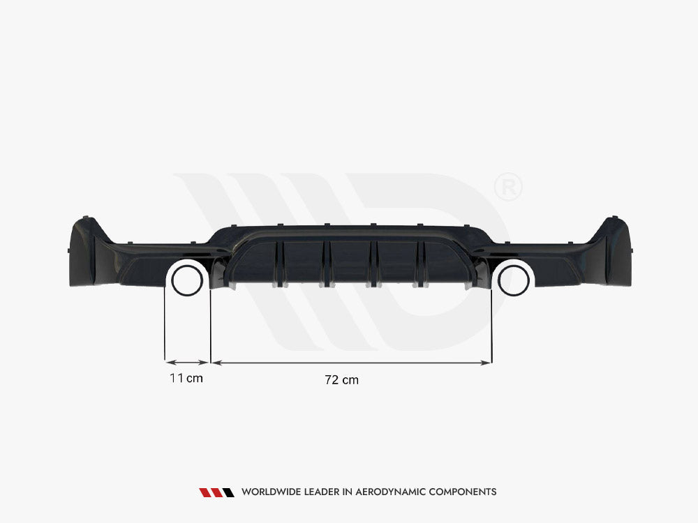 Maxton Design Rear Valance BMW 4 Coupe / Gran Coupe / Cabrio M-Pack F32 / F36 / F33 (Version with single exhausts on both sides)