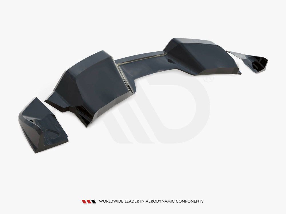 Maxton Design Central Rear Splitter (Vertical Bars) + Rear Side Splitters Chevrolet Corvette C7