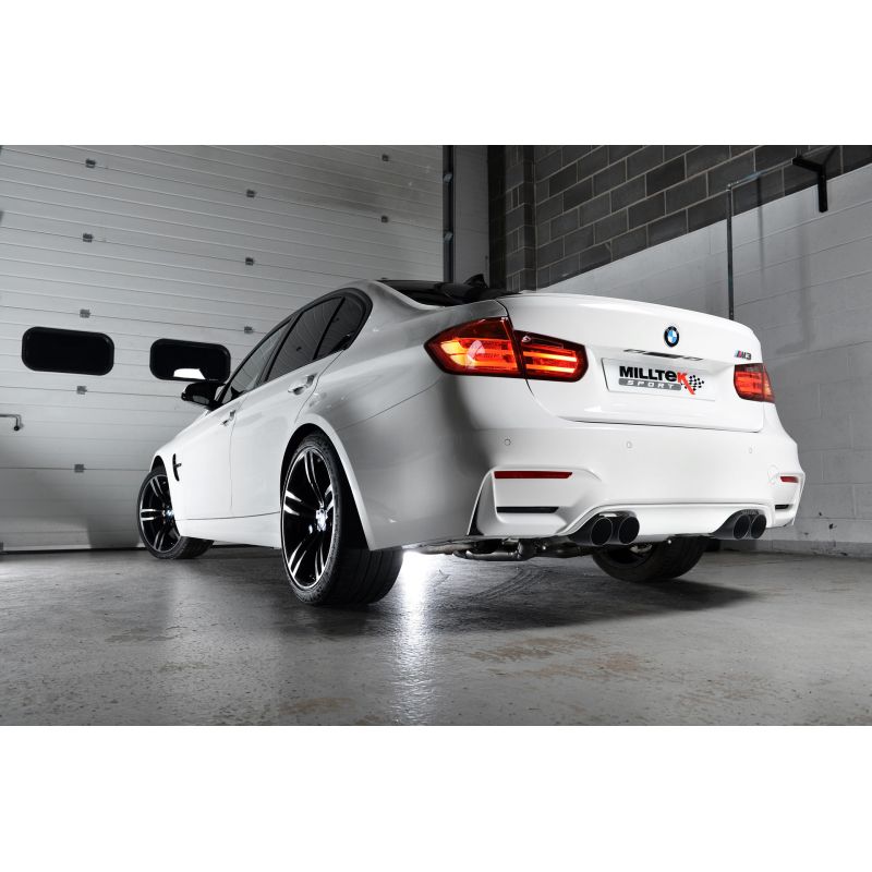 Milltek Exhaust BMW M3 F80 Saloon & M3 Competition Saloon (Non OPF/GPF Models Only) Cat back Exhaust RACE System Louder Quad Black Tailpipes SSXBM996 - TMC Motorsport