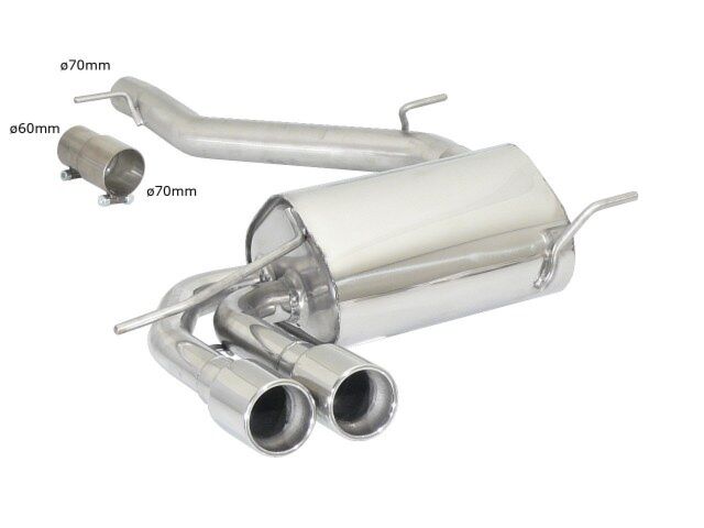 Ragazzon Stainless Steel rear silencer AUDI S3 2.0TFSI (195kW) 2007>> (50.0916.26) - TMC Motorsport