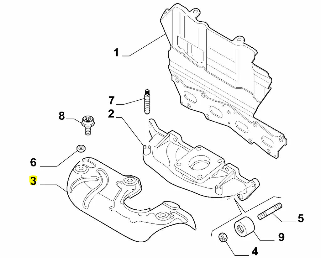 Genuine Abarth Manifold Heat Shield - 500 & Punto Abarth - TMC Motorsport