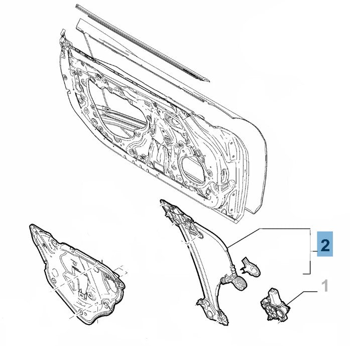 Genuine Abarth Window Regulator, Offside - Abarth 124 - TMC Motorsport