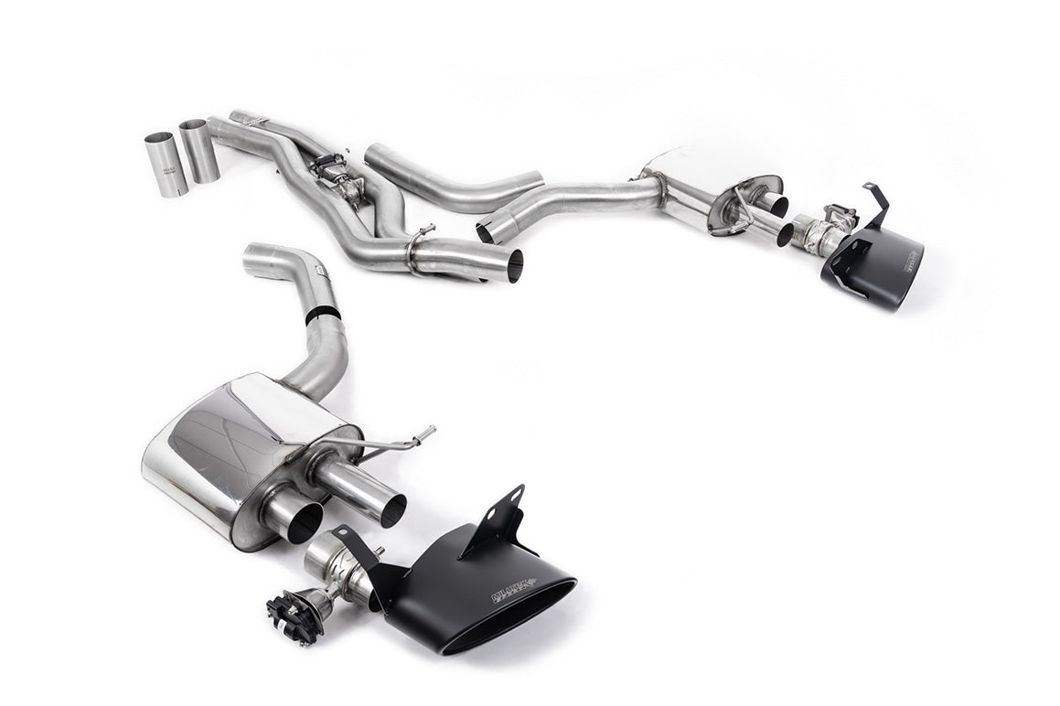 Audi RS6/RS7 C8 - Front Silencer Back System (Twin 80mm) with Cerakote Black Oval Trims