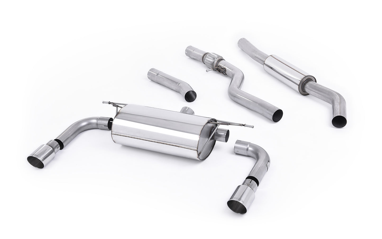 BMW F30 328i M Sport - Resonated (Quieter) Cat-Back Exhaust System with Twin Polished Trims
