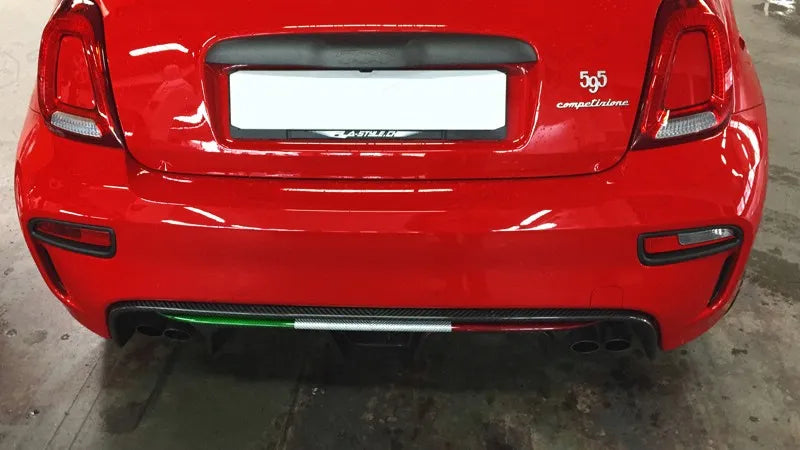 Abarth 595 2016> Rear Diffuser Lip Cover - Carbon Fibre - TMC Motorsport