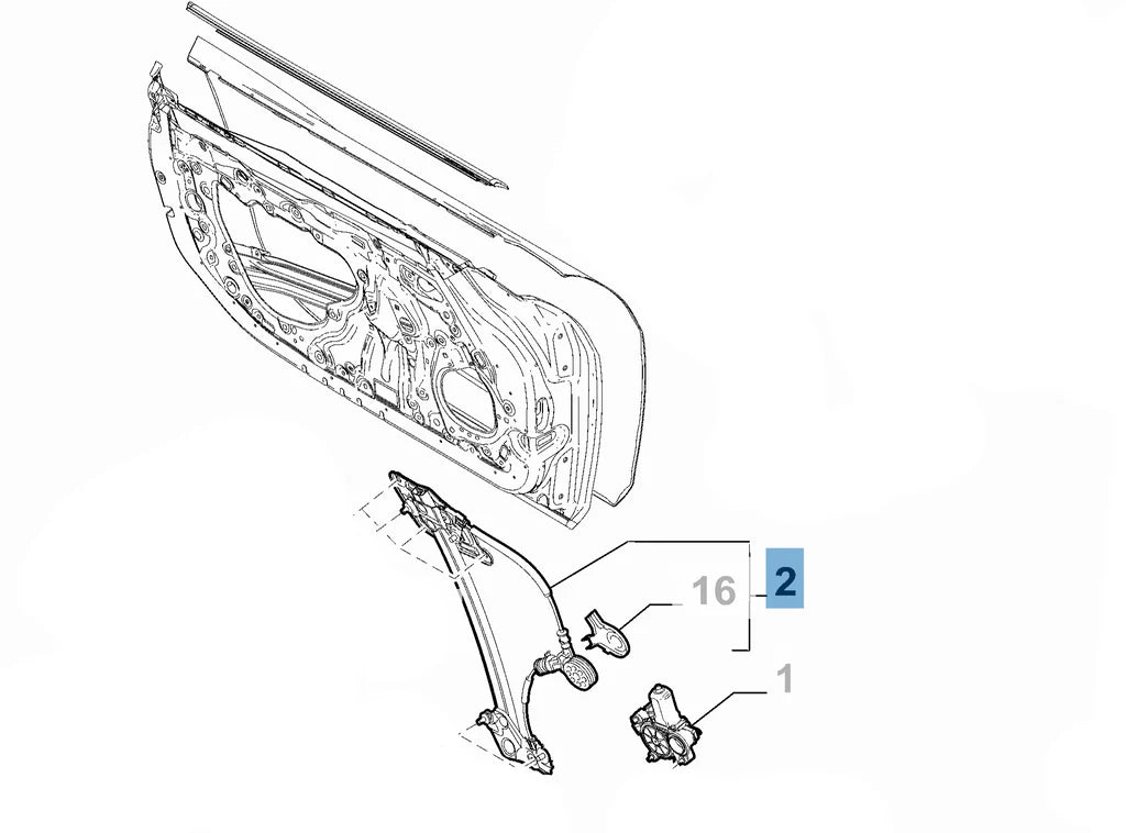 Genuine Abarth Window Regulator – Nearside / Left Hand – Abarth 124