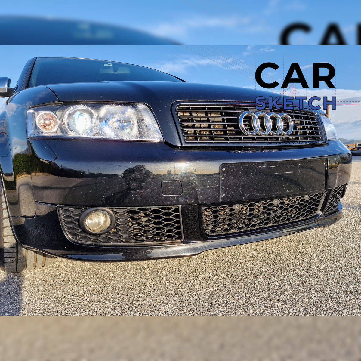 Audi A4 B6 UltraSport Package Front Bumper Center Lower Grille in Honeycomb * 8E0 807 647 D * (3-Piece Design)