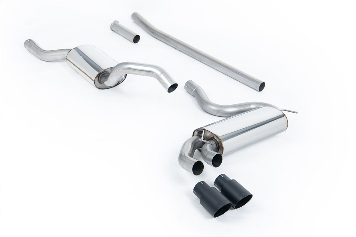 Audi Coupe UR Quattro 10V - Resonated (Quieter) Downpipe-Back Exhaust System with Cerakote Black OEM-Style Trims