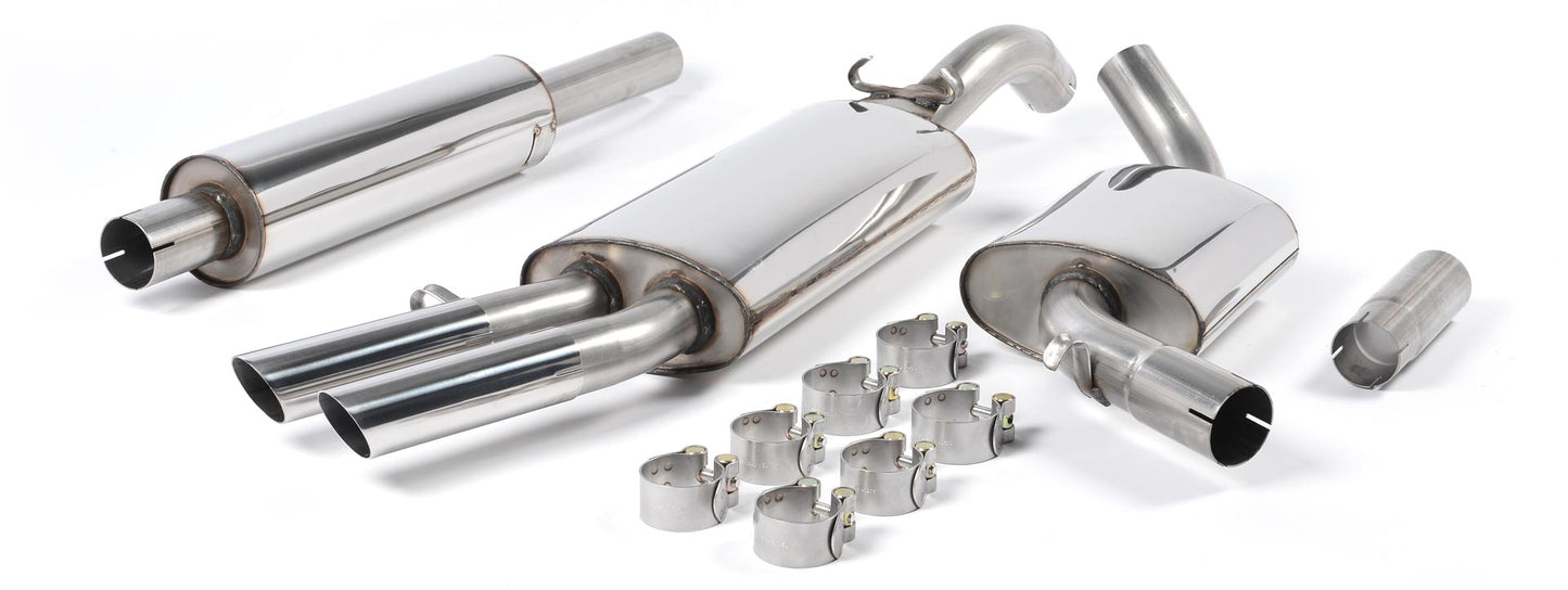 VW Golf GTI Mk2 8V - Resonated (Quieter) Front Pipe-Back System with OE-Style Tips