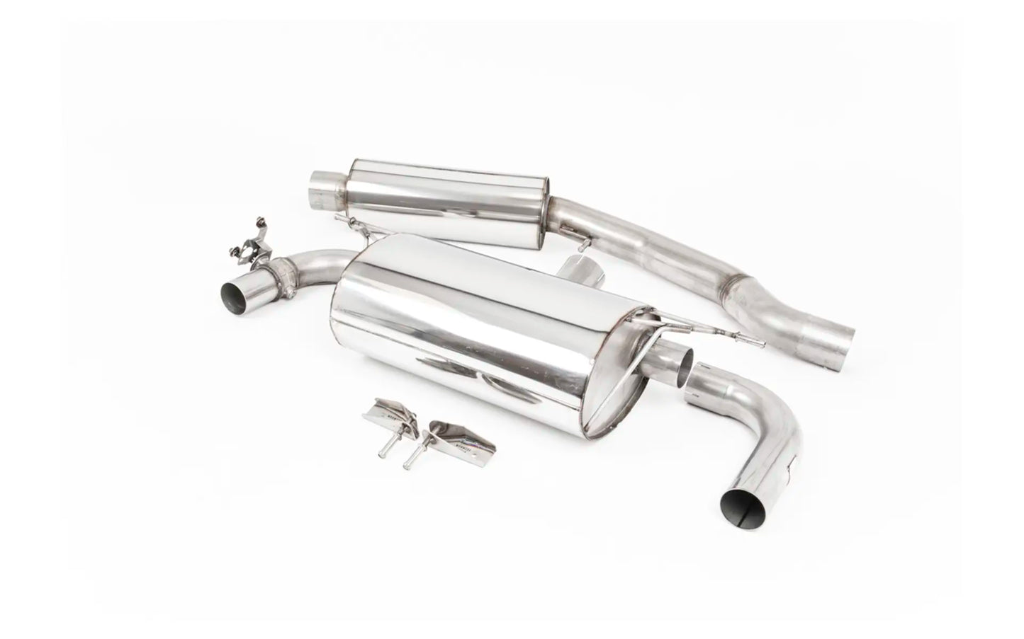Audi S3 8V.2 - Resonated (Quieter) GPF/OPF-Back Exhaust System with Polished GT-90 Trims