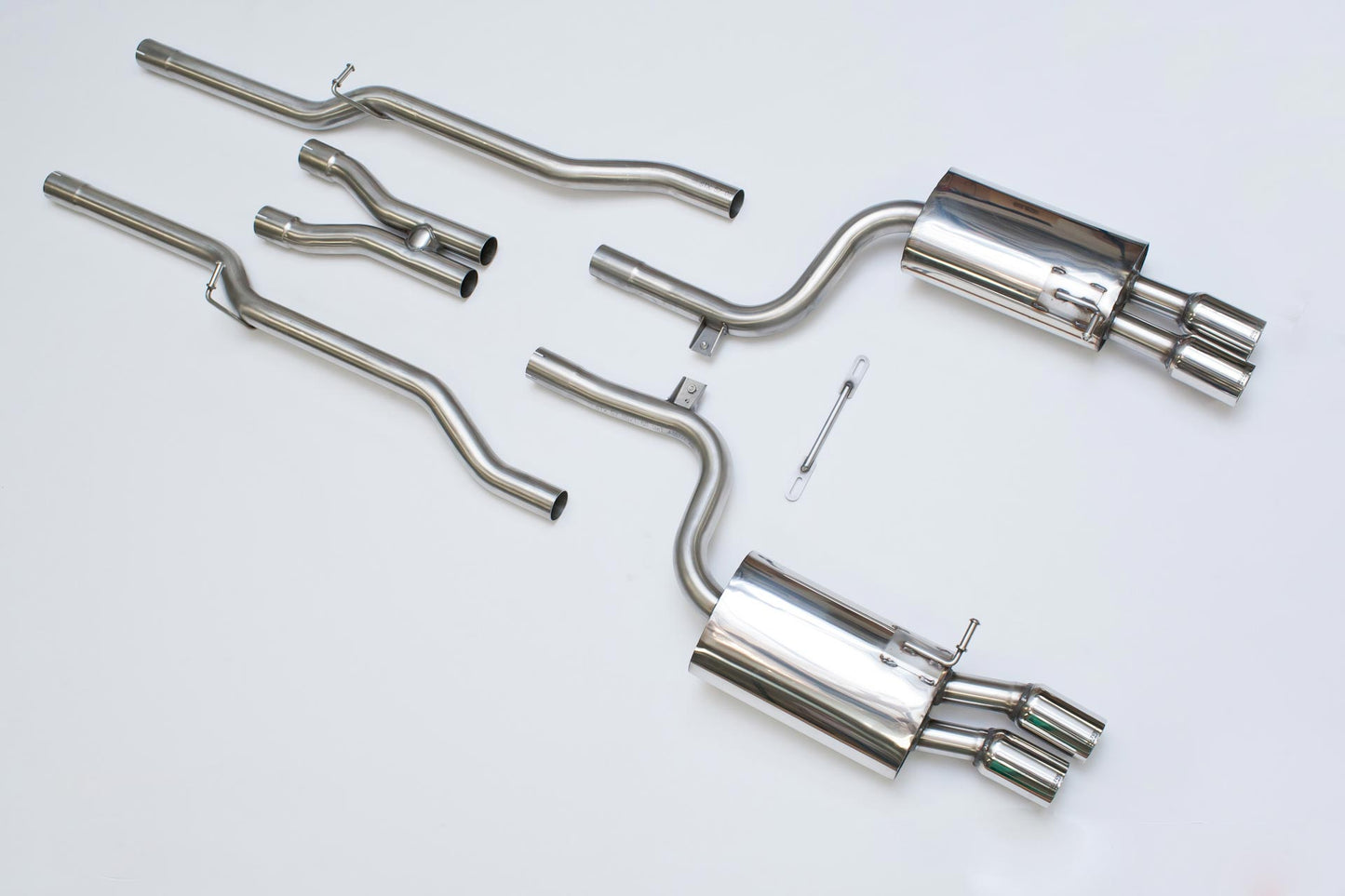 Audi S4 B7 - Non-Resonated (Louder) Cat-Back Exhaust System with Polished Trims