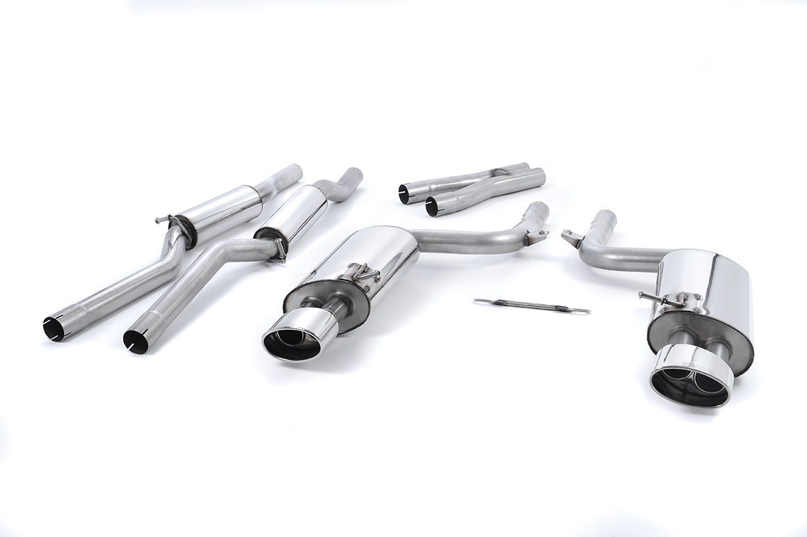 Audi RS4 B7 - Non-Valved & Resonated Cat-Back Exhaust System with Polished Oval Trims