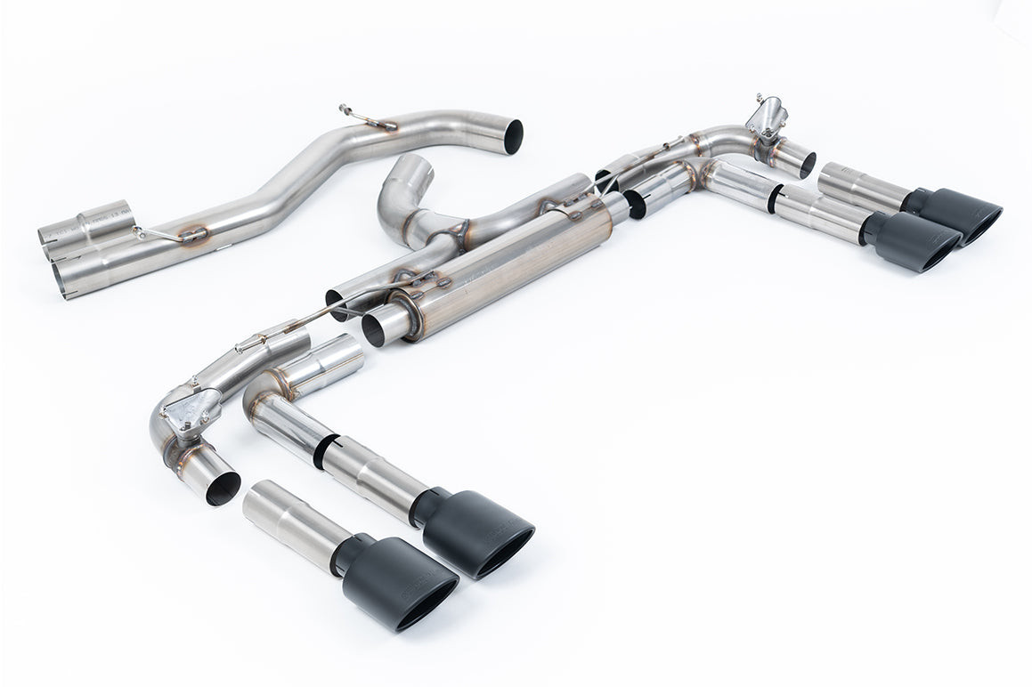 Audi S3 8Y - Non-Resonated Race (Loudest) Cat Back Exhaust System with Cerakote Black Oval Tips