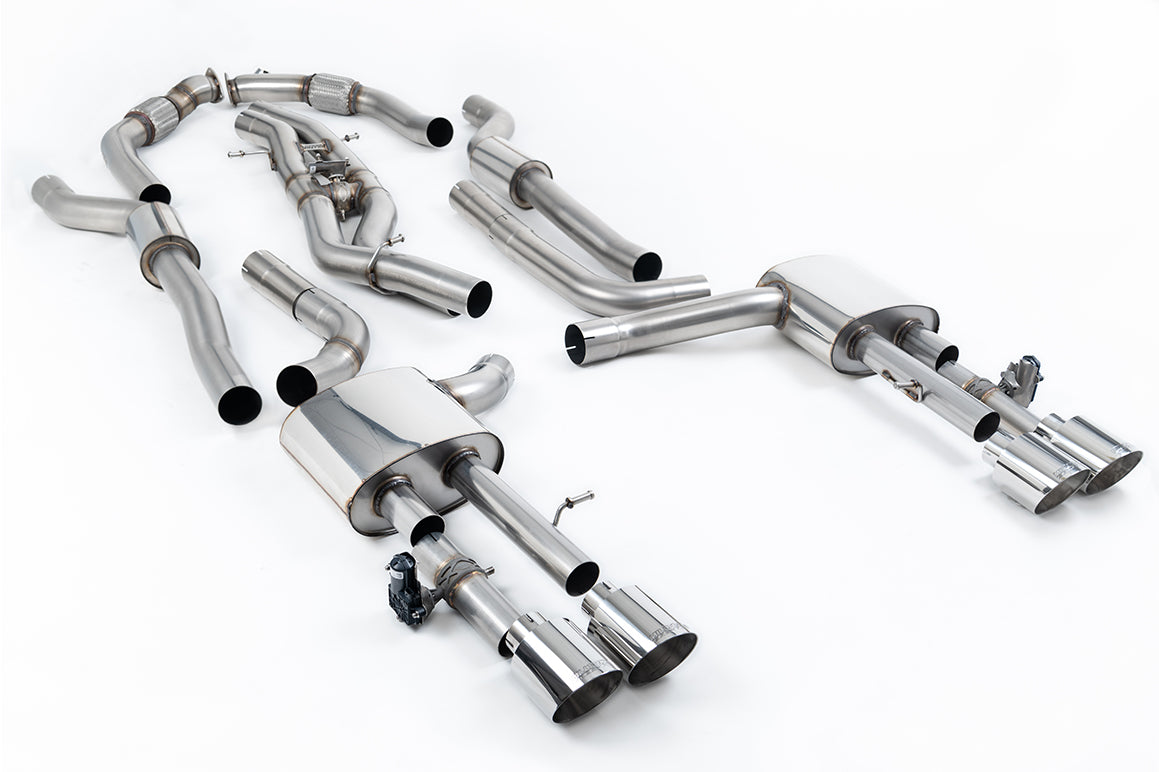 Audi S8 D5 V8 (Long Wheel Base) - Resonated (Quieter) Cat-Back with Polished Tips