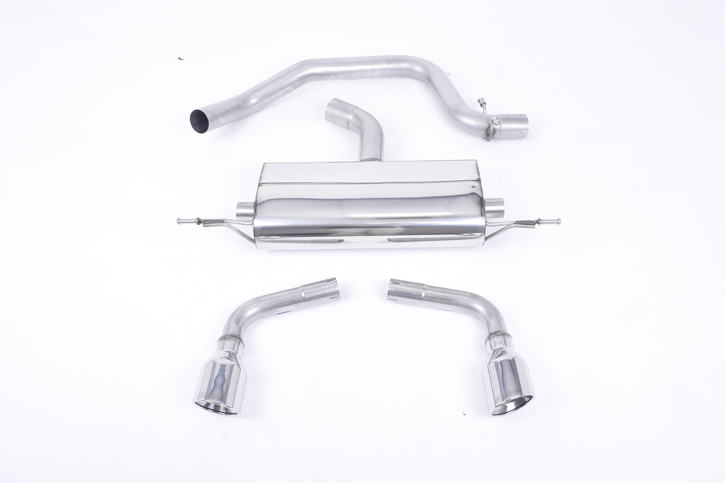 Audi TT MK2 2.0 2WD - Cat-Back Exhaust System with Dual Polished 100mm JET Trims (For 3.2 V6 Valance)