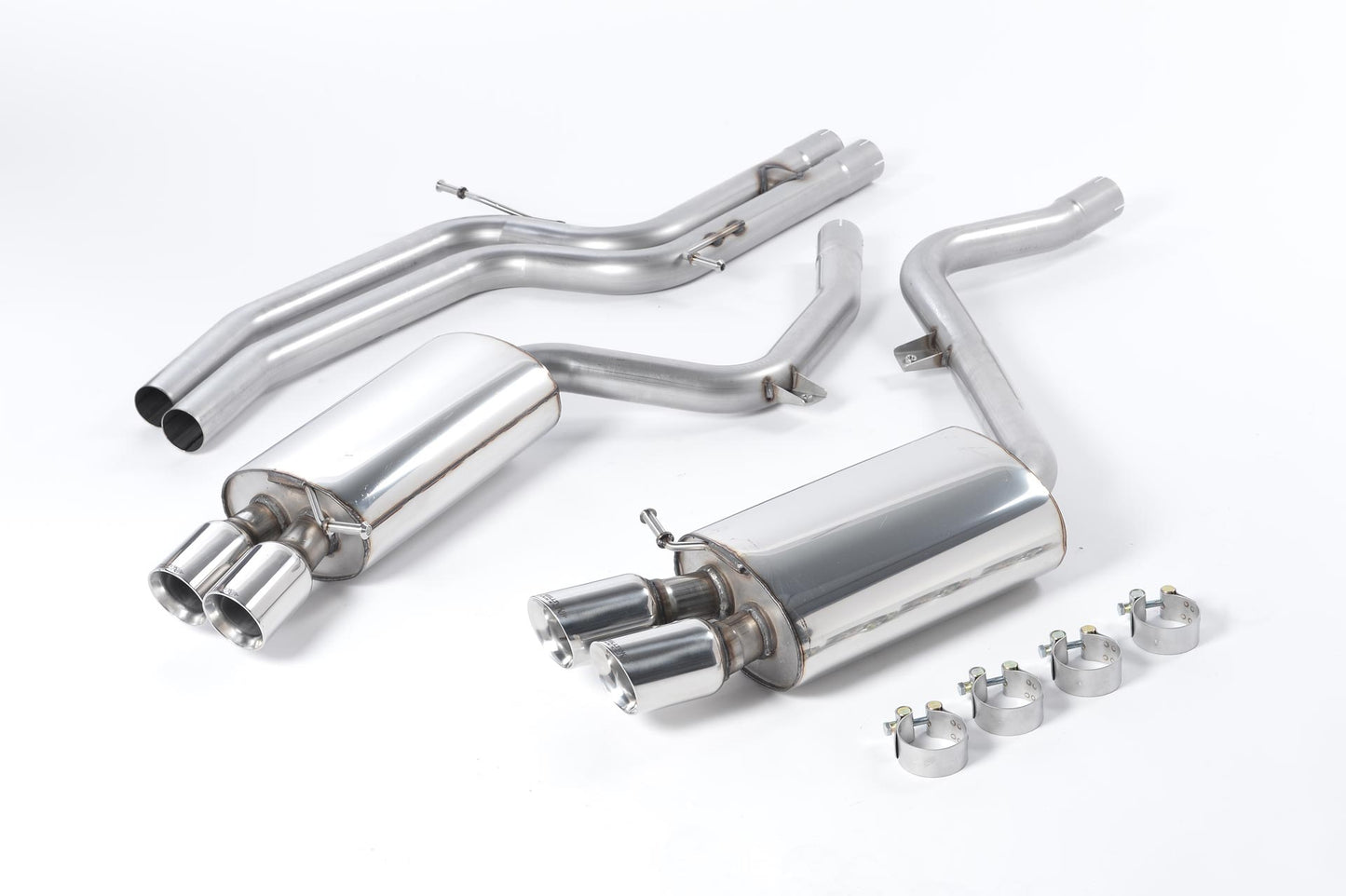 Audi S5 V8 - Non-Resonated (Louder) Cat-Back Exhaust System with Polished Trims (For Manual Models)