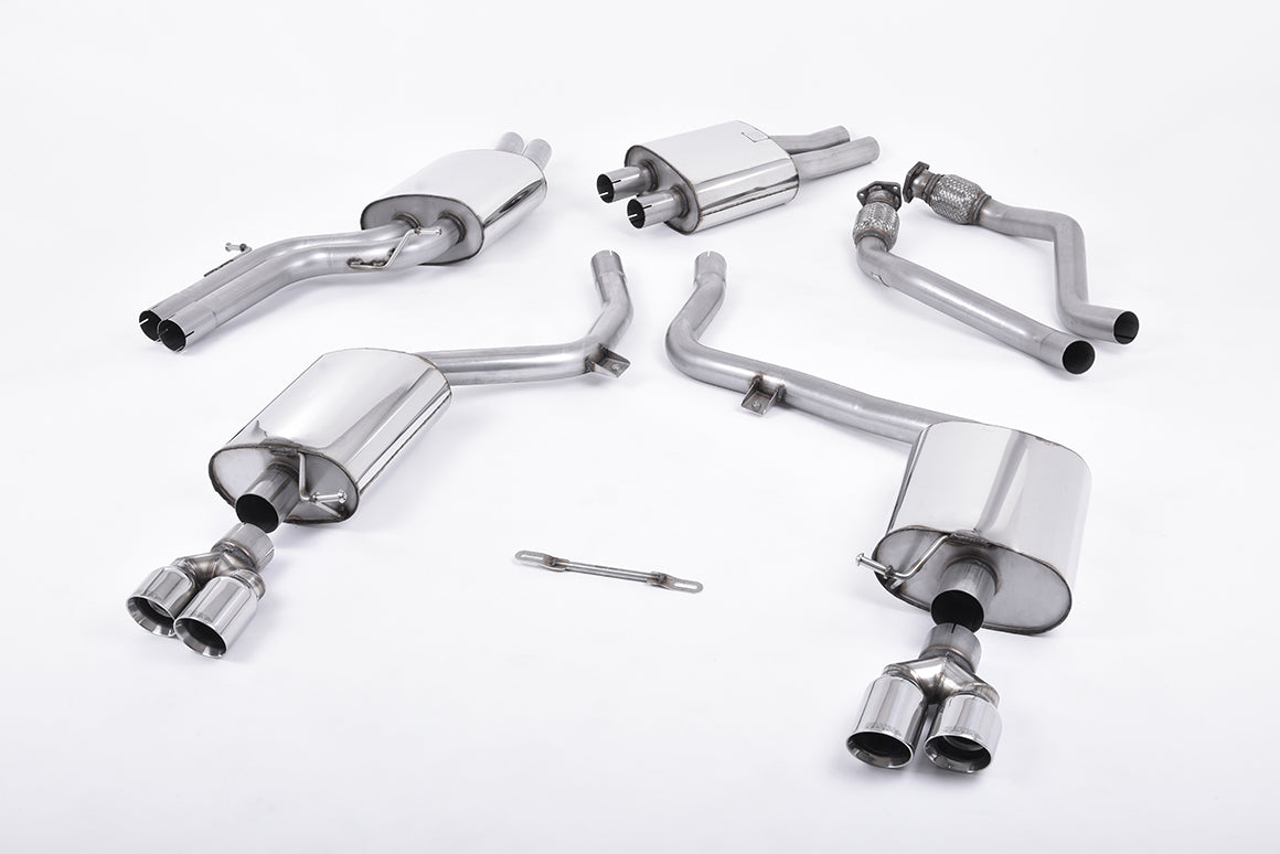 Audi S4 V6/S5 3.0 B8 Sportback - Resonated (Quieter) Cat-Back Exhaust System with Quad Polished Trims
