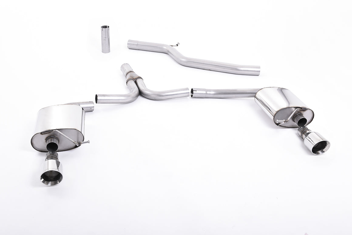 Audi A4 3.0 TDI B8 - Cat-Back Exhaust System with GT100 Dual Outlet Trims