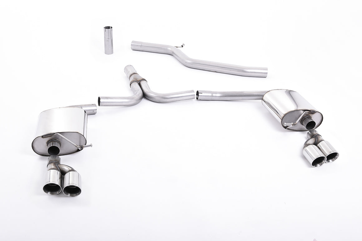 Audi A4 3.0 TDI B8/Audi A5 (Multitronic) - Cat-Back Exhaust System with GT80 Quad Outlet Trims (requires S-Line Valance)