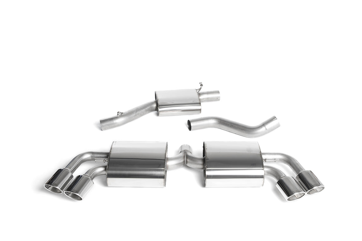 Audi TTS MK2 Quattro - Resonated (Quieter) Cat-Back Exhaust System with Quad Polished Trims
