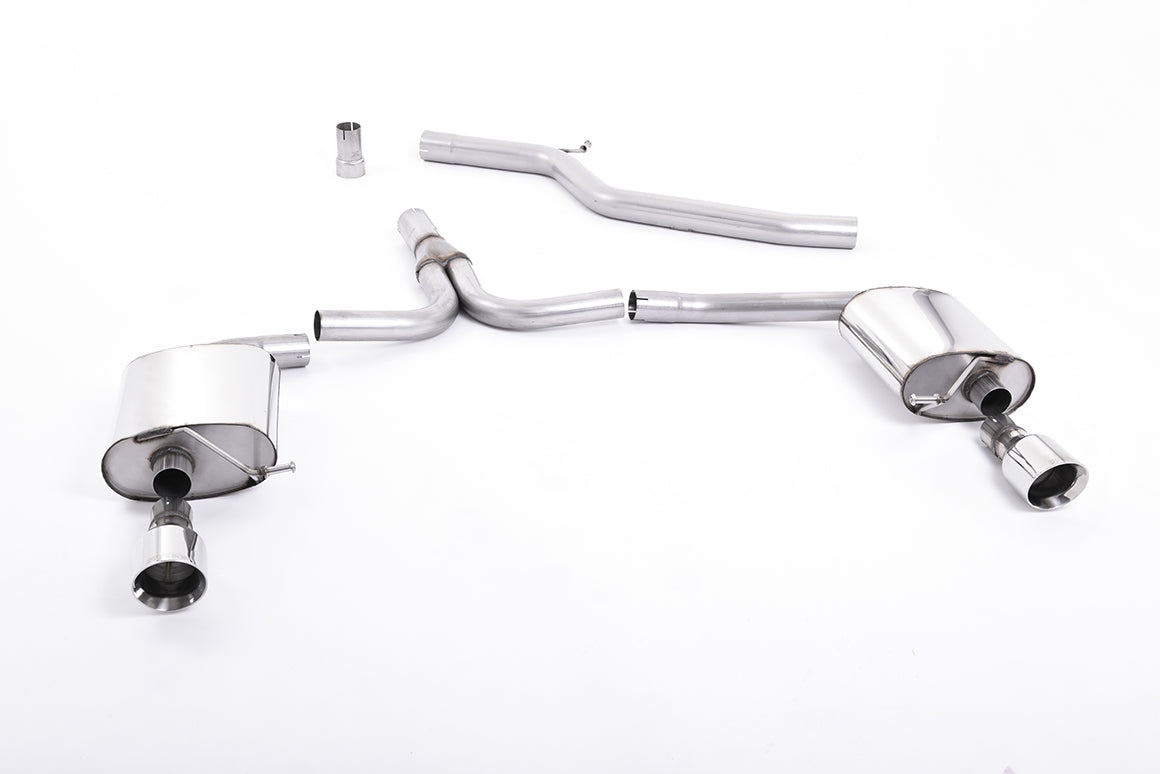 Audi A4 2.0 TDI B8/A5 S-line - Cat-Back Exhaust System with Polished Dual Outlet Trims