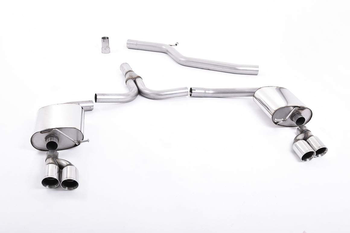 Audi A4 2.0 TDI B8/A5 S-line - Cat-Back Exhaust System with GT80 Quad Outlet Trims