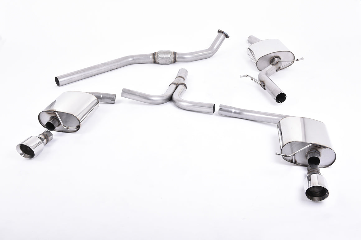 Audi A4 2.0 B8 (Tiptronic)/Audi A5 (Multitronic) S line - Cat-Back Exhaust with Dual-outlet Polished GT100 Trims