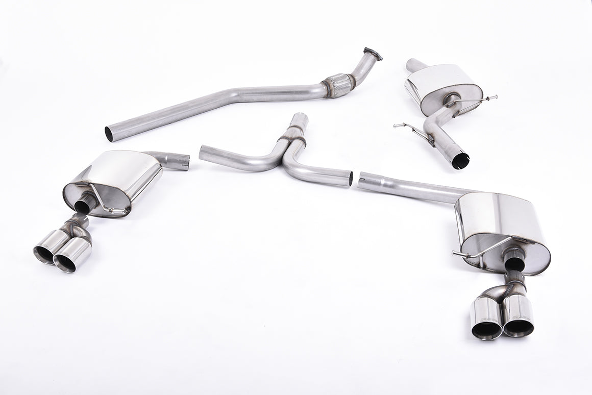 Audi A4 2.0 B8 (Tiptronic)/Audi A5 (Multitronic) S line - Cat-Back Exhaust System with Quad-outlet GT80 Trims