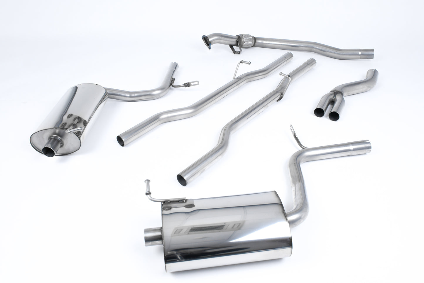 Audi A4 1.8T B6 Quattro Avant (5-speed) - Non-Resonated (Louder) Cat-Back Exhaust System with 100mm Trims