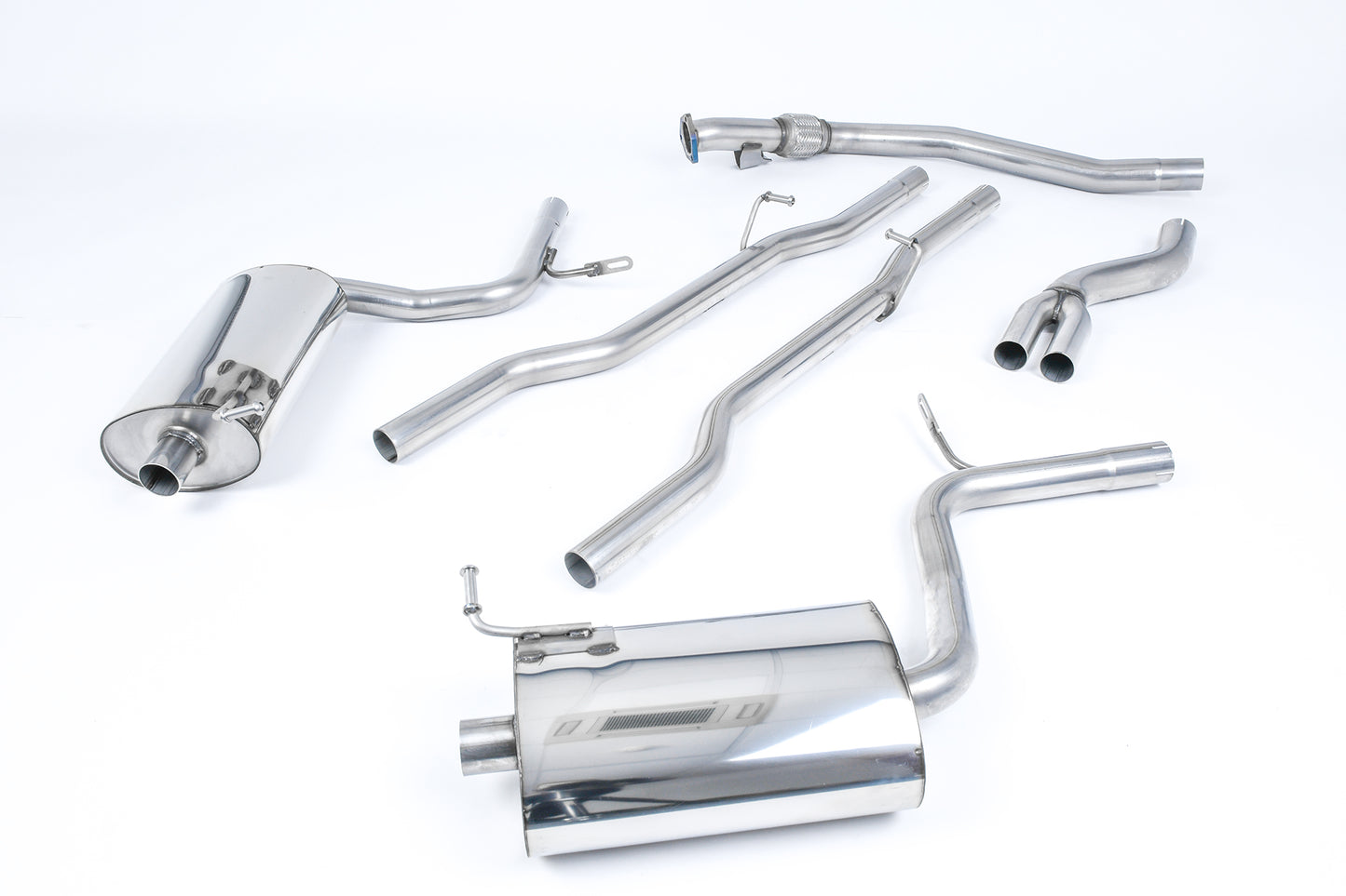 Audi A4 1.8T B6 Quattro - Non-Resonated (Louder) Cat-Back Exhaust System with 100mm Trims