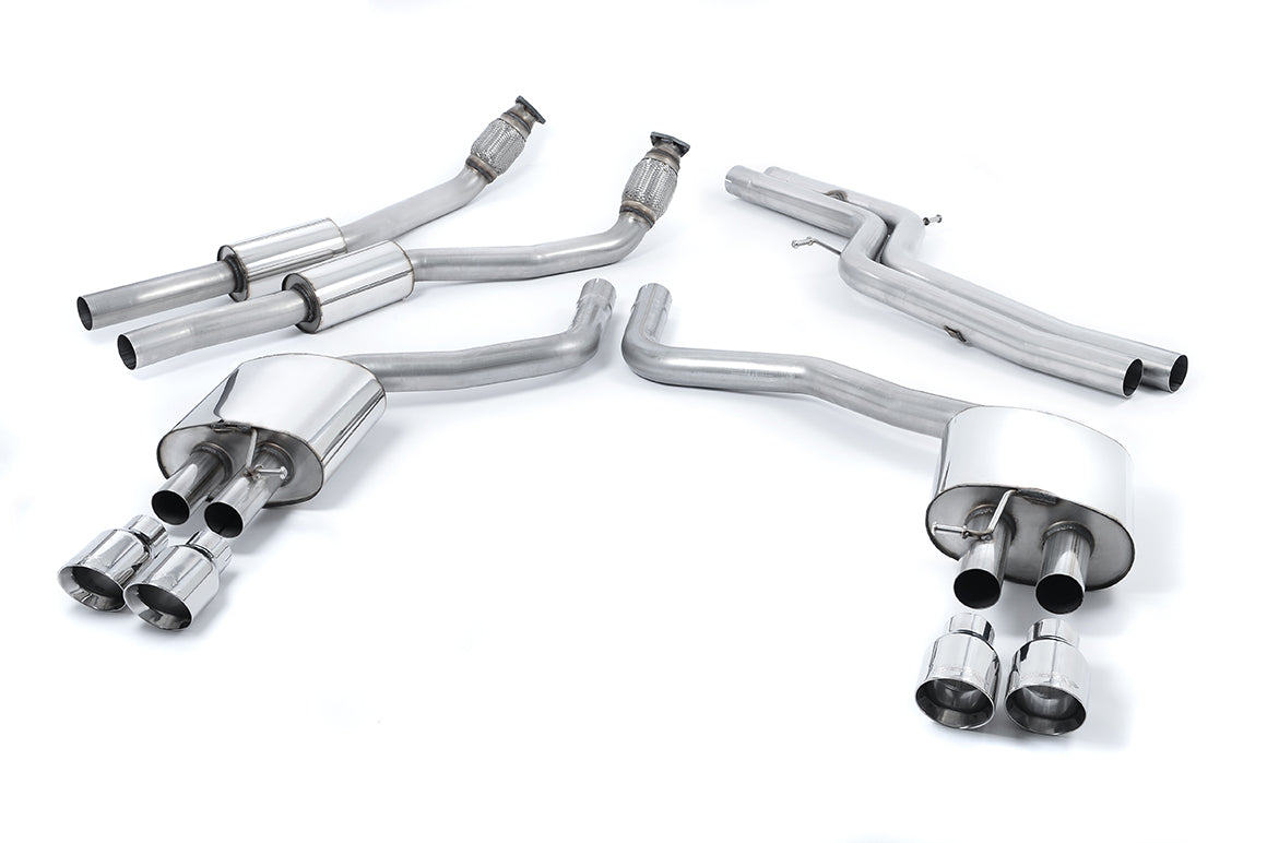 Audi S6 C7/S7 Sportback - Non-Resonated (Louder) Cat-Back Exhaust System with Polished Trims