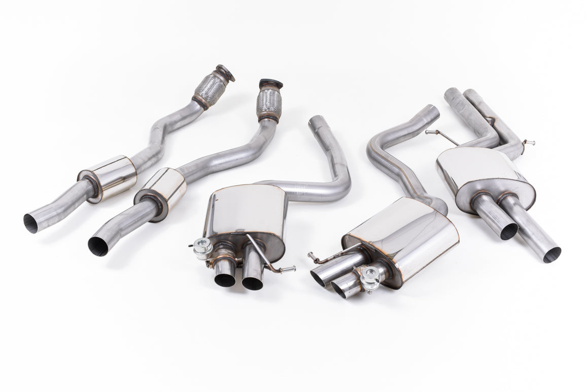 Audi RS4 B8 Avant - Resonated Cat-Back Exhaust System - Uses OE Trims
