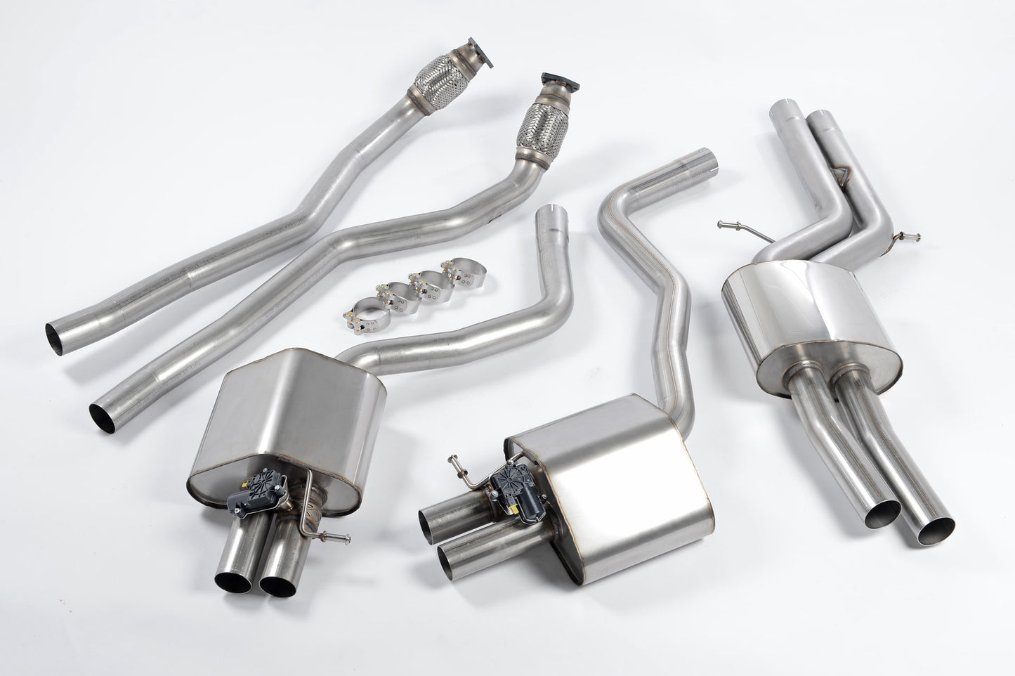 Audi RS6/RS7 C7 - Resonated (Quieter) Cat-Back Exhaust System - Uses OE Trims
