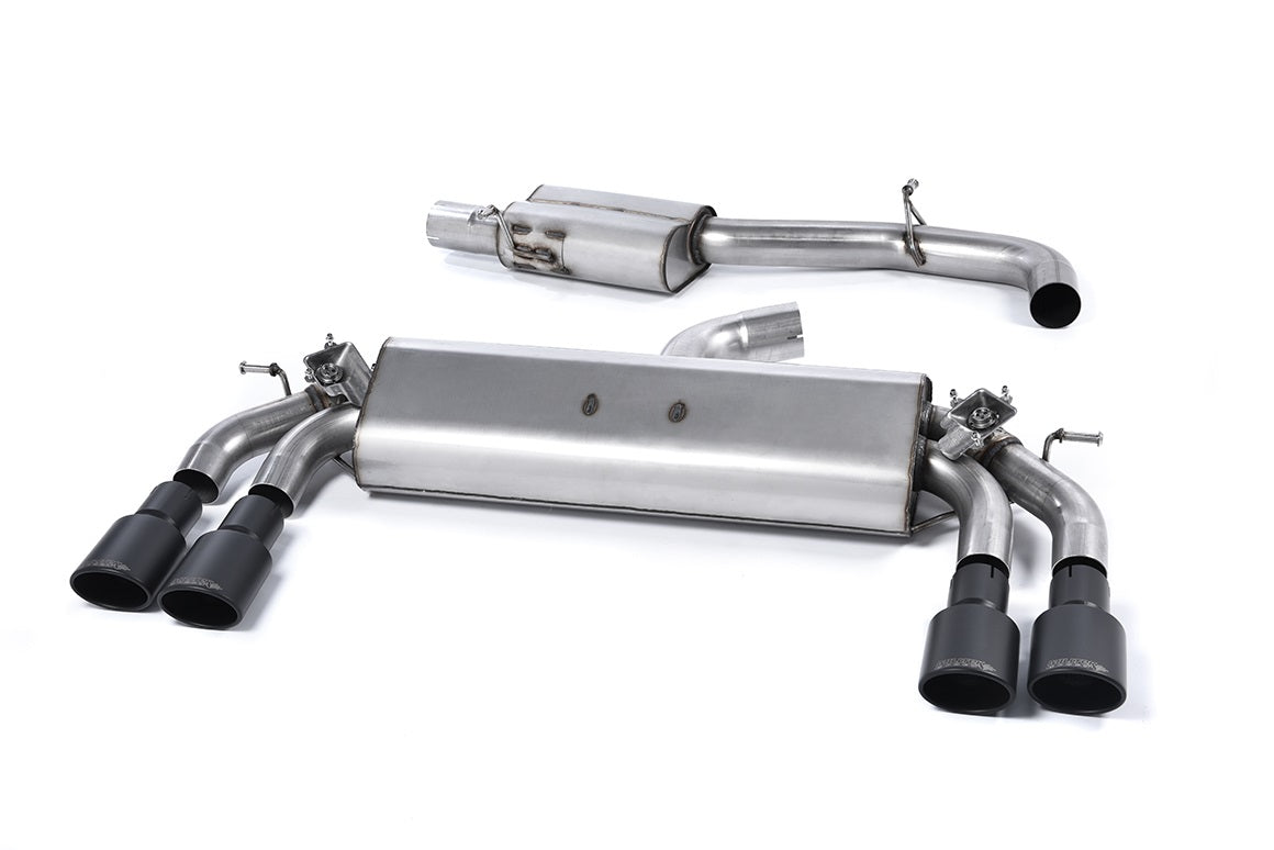 Audi S3 8V/8V.2 - Resonated (Quieter) Cat-Back Exhaust System with Quad Oval Cerakote Black Tips
