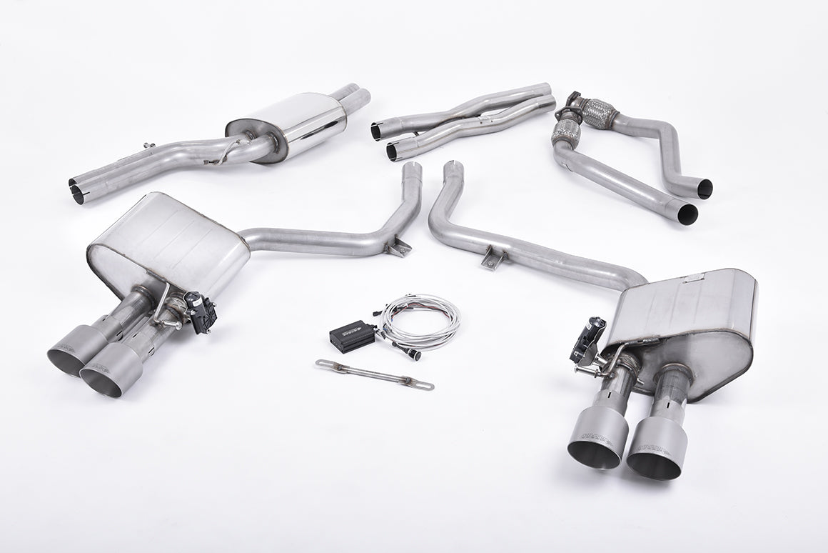 Audi S4 V6/S5 3.0 B8.5 - Valved & Resonated (Quieter) Cat-Back Exhaust System with Titanium Trims