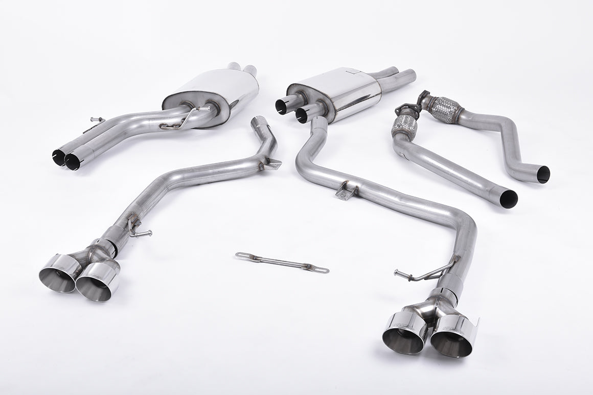 Audi S5 B8.5 Coupe/Cabriolet - Non-Resonated (Louder) Cat-Back Exhaust System with Polished Quad Outlet Trims