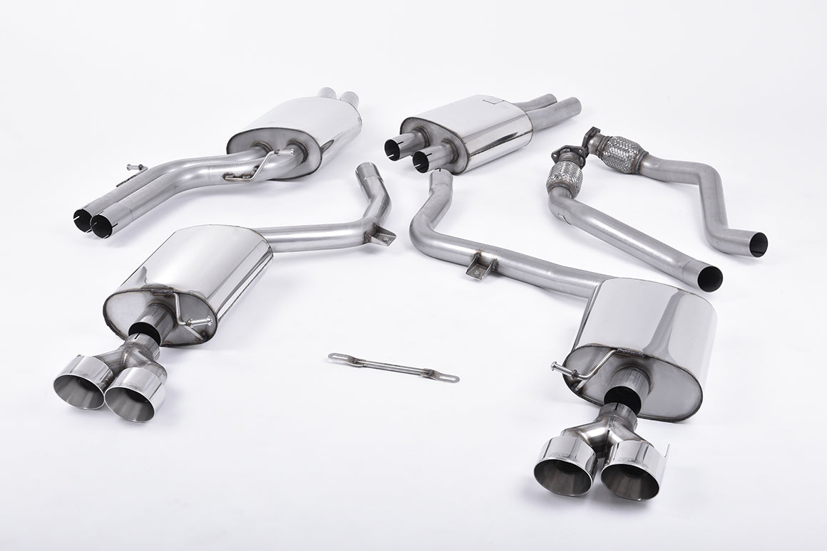 Audi S5 B8.5 Coupe/Cabriolet - Resonated (Quieter) Cat-Back Exhaust System with Polished Quad Outlet Trims