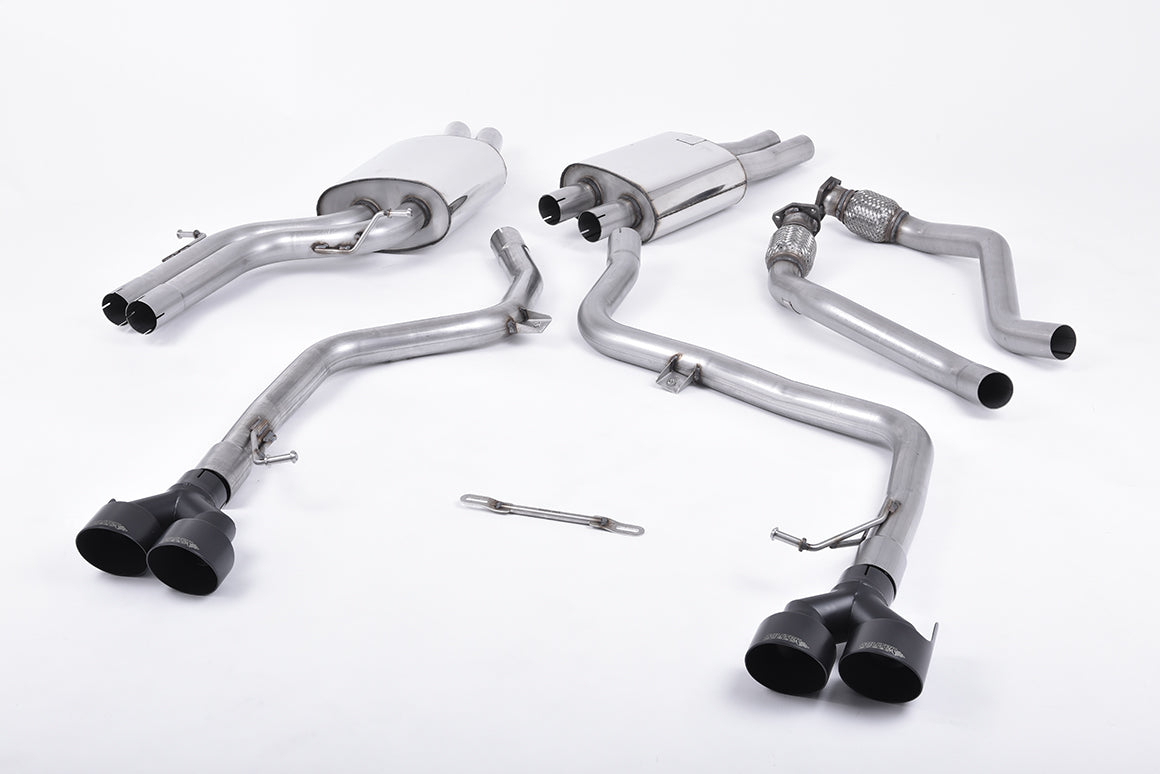 Audi S5 B8.5 Coupe/Cabriolet - Non-Resonated (Louder) Cat-Back Exhaust System with Quad Black Velvet Trims
