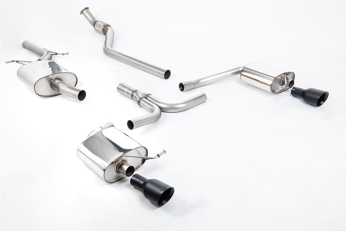 Audi A4 2.0 B8 S line (Manual) - Resonated (Quieter) Cat-Back Exhaust System with Dual-outlet Cerakote Black Trims