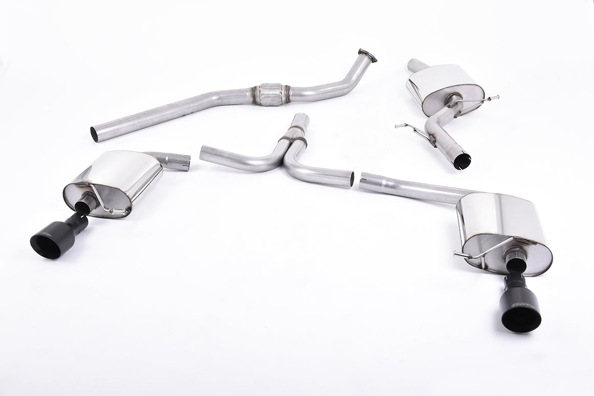 Audi A4 2.0 B8 (Tiptronic)/Audi A5 (Multitronic) S line - Cat-Back Exhaust System with Dual-outlet Cerakote Black Trims