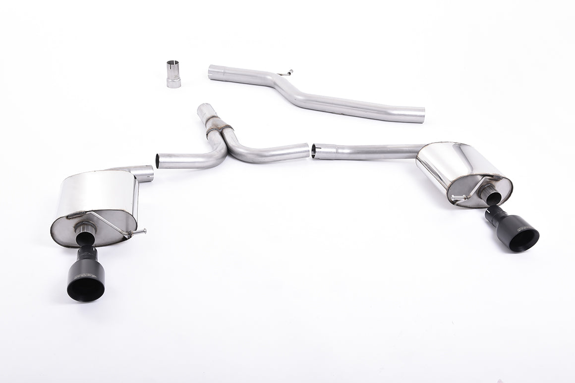 Audi A4 2.0 TDI B8/A5 S-line - Cat-Back Exhaust System with Cerakote Black Dual Outlet Trims