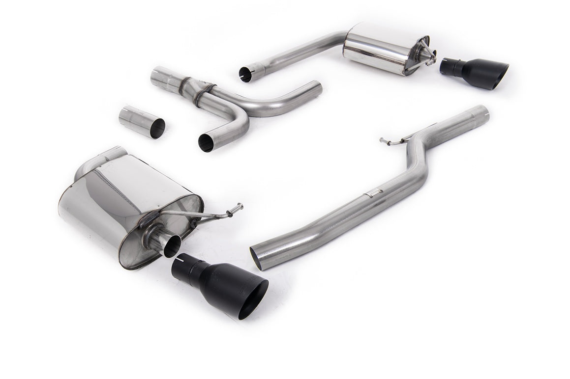 Audi A5 3.0 TDI - Cat-Back Exhaust System with Dual Outlet Cerakote Black GT100 Trims