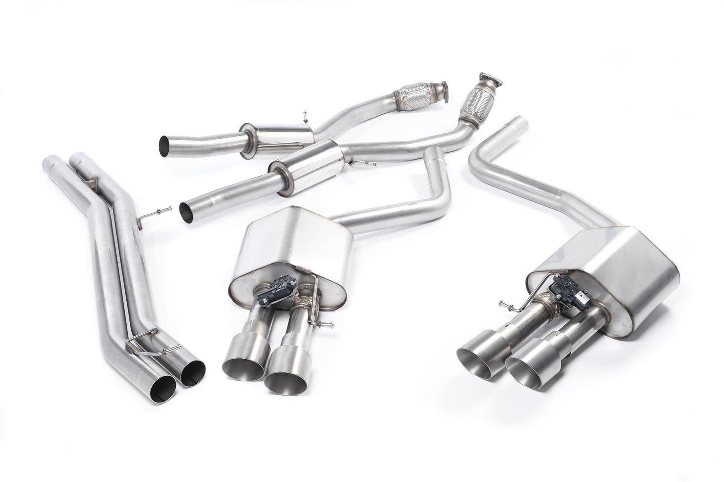 Audi S8 D4 Quattro - Resonated (Quieter) Cat-Back Exhaust System with Titanium Trims
