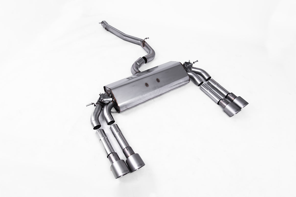 Audi S3 8V.2 - Non-Resonated (Louder) Cat-Back Exhaust System with Quad Round Titanium Trims
