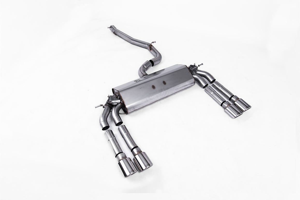 Audi S3 8V.2 - Non-Resonated (Louder) Cat-Back Exhaust System with Quad Oval Polished Trims