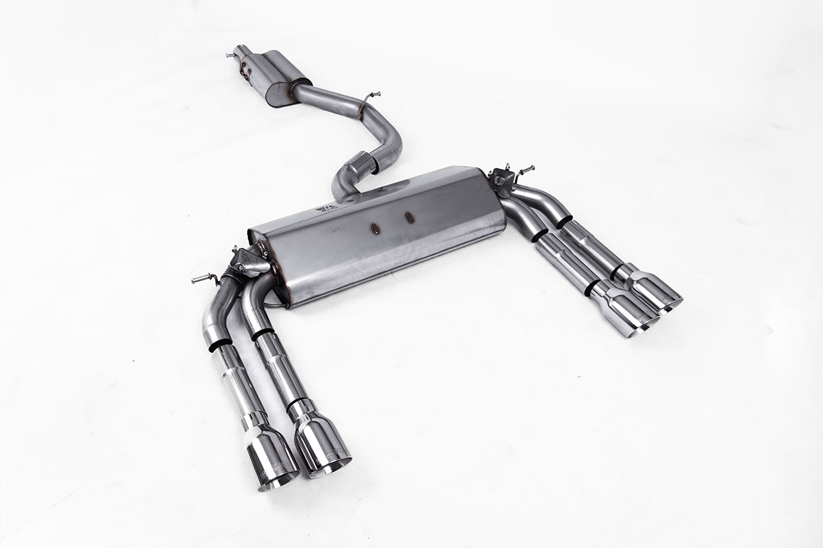 Audi S3 8V/V.2 - Resonated (Quieter) Cat-Back Exhaust System with Quad Round Polished Trims